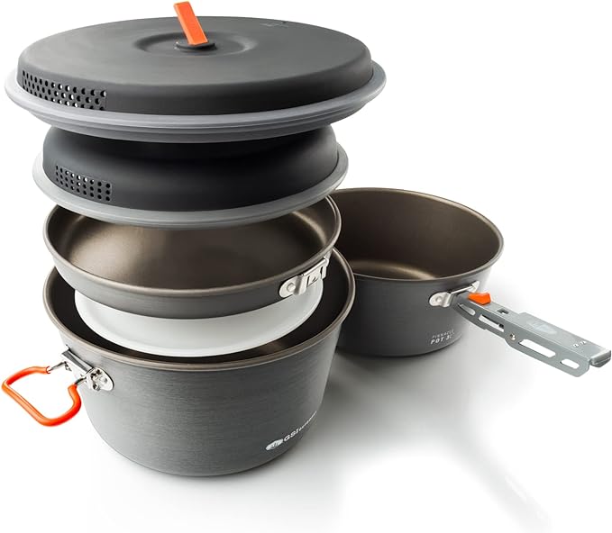 Essential Camping Gear for Families GSI-Outdoors-Pinnacle-Base-Camper-8-Piece-Camp-Cookset